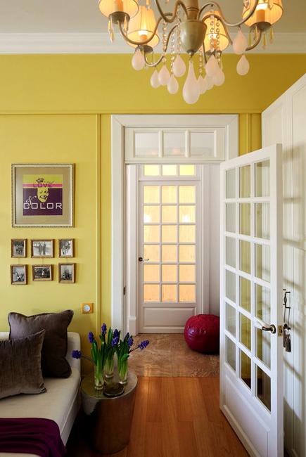 paint small apartment ideas yellow wall