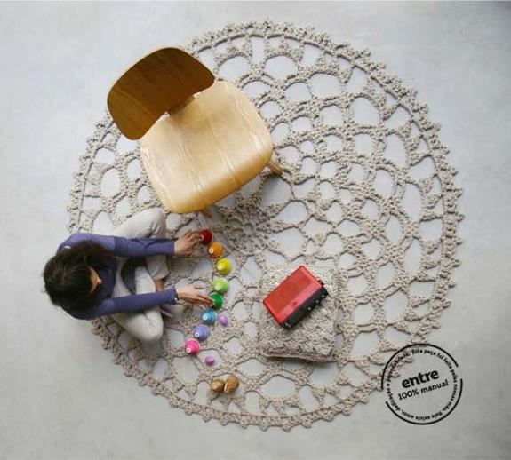  handmade home accessories, crocheted carpets 