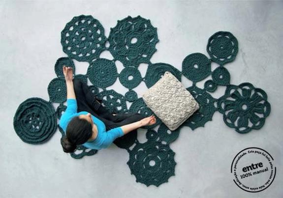  handmade home accessories, crocheted carpets 