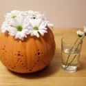 fall decorations, floral arrangements in handmade pumpkin pots and vases