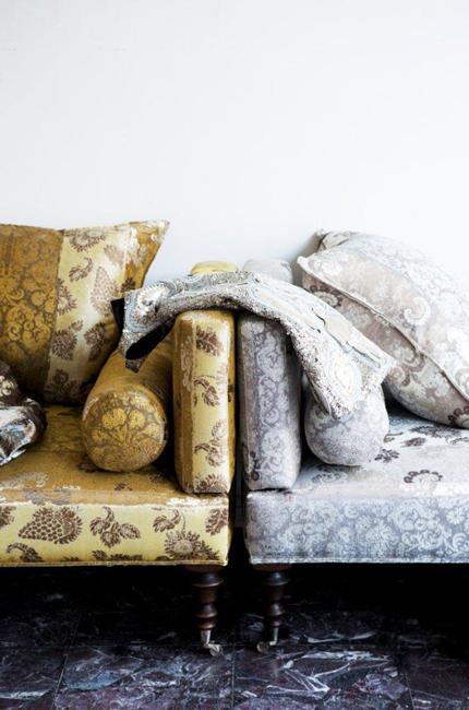 modern interior design with fabrics and textiles house