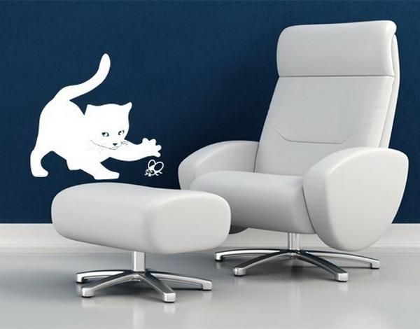  Cat Wall Sticker and painting ideas for decorating empty walls 