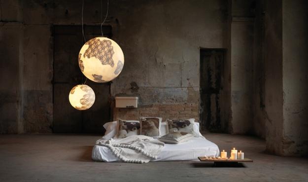 home lighting design with lace fabric