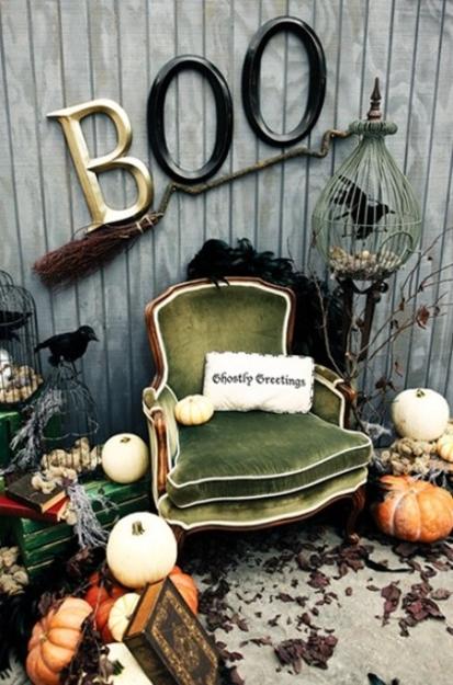 black and white Halloween decorating ideas