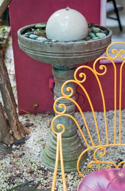 outdoor furniture painted yellow color
