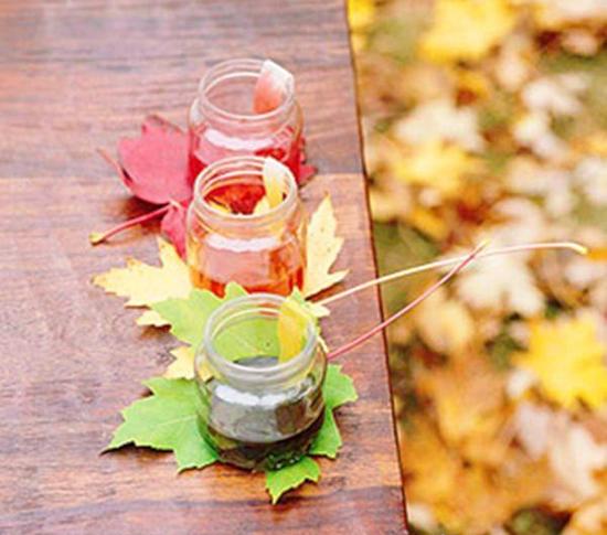 easily making autumn decoration, table decorations and waste Craft