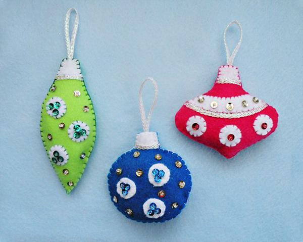 handmade felt Christmas decorations and unique gifts