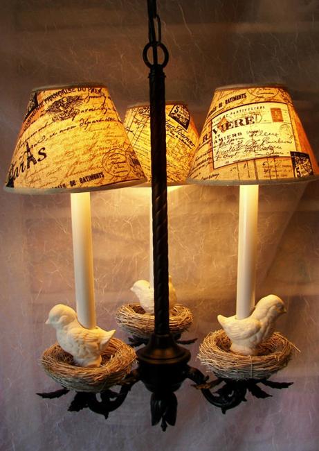 modern home lighting decorations with birds