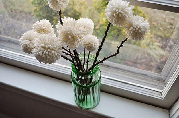  handmade Christmas tree ornaments and holiday ornaments created with pompons 