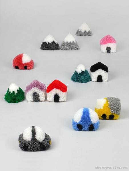 craft ideas for the production of decorative objects with pompoms