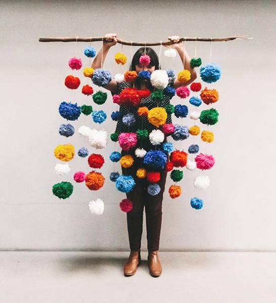 Colorful Pompoms Making Unique Home Decorations and Gifts, Craft Ideas