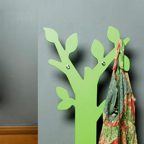 tree coat racks in different shaped and colors, designs children for the modern interior design