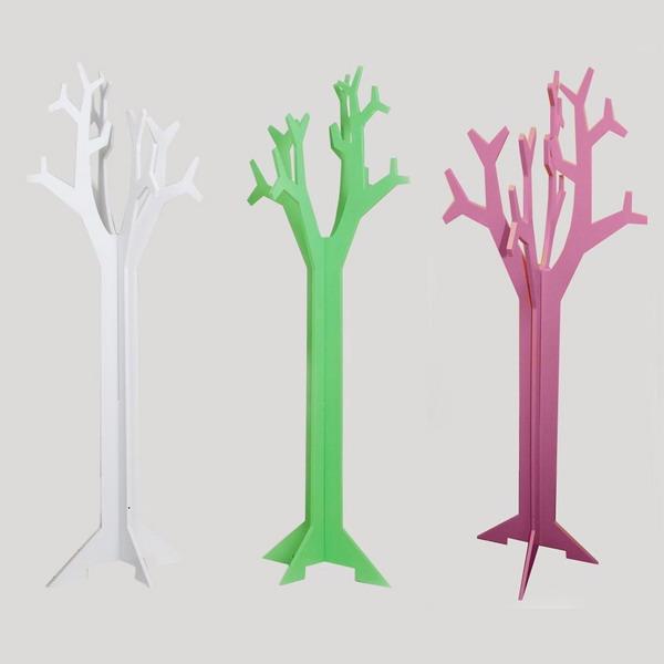  tree coat racks in different shape and colors, designs children for the modern interior design 