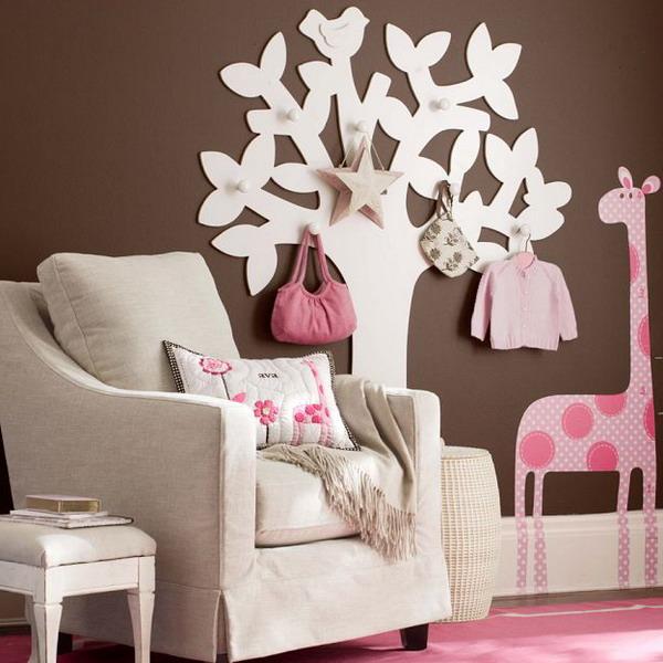  tree coat racks in different shaped and colors, children designs for modern interior decoration 
