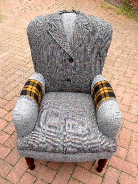  handmade chairs Recycling wool coats 