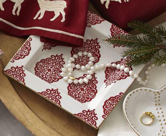  white tableware with Damask Designs 