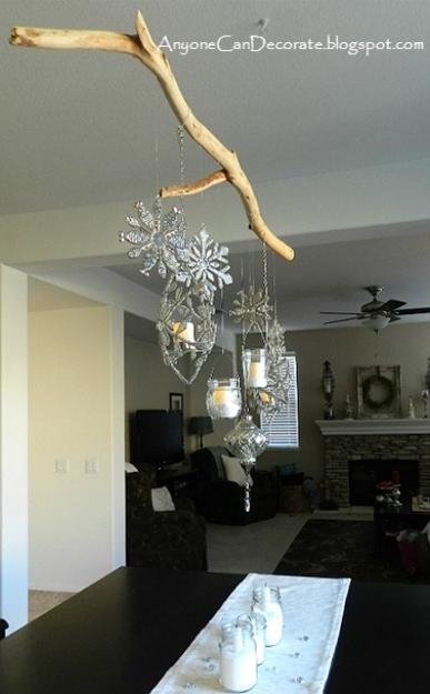 handmade snowflake decorations in a modern interior