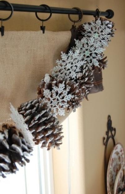 handmade snowflake decorations in a modern interior