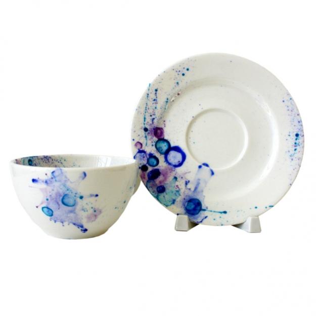 modern dishes with colorful accents