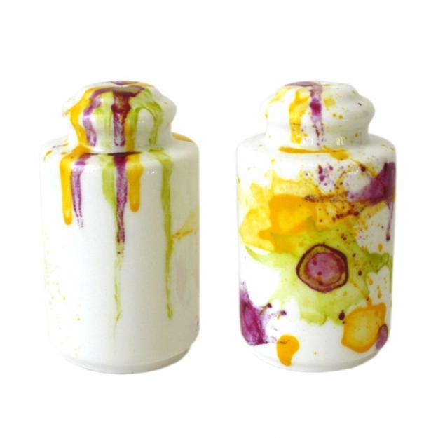 modern dishes with colorful accents