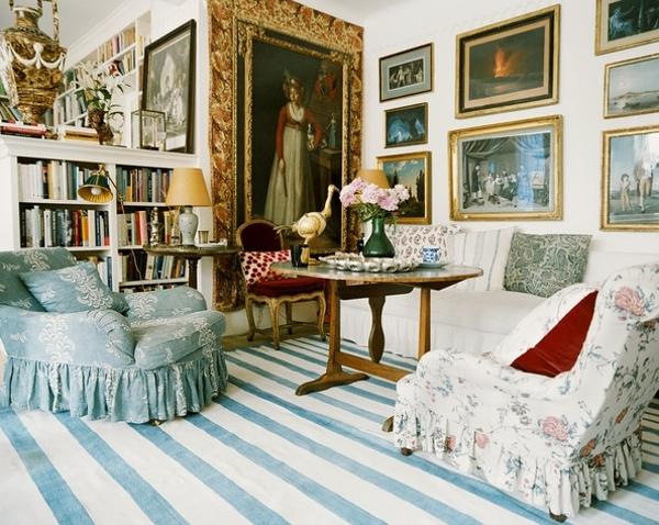 modern room decor in eclectic style and vintage details