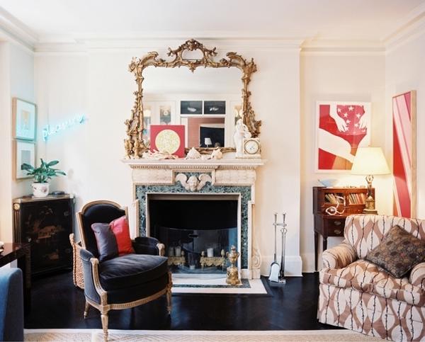 modern room decor in eclectic style and vintage details