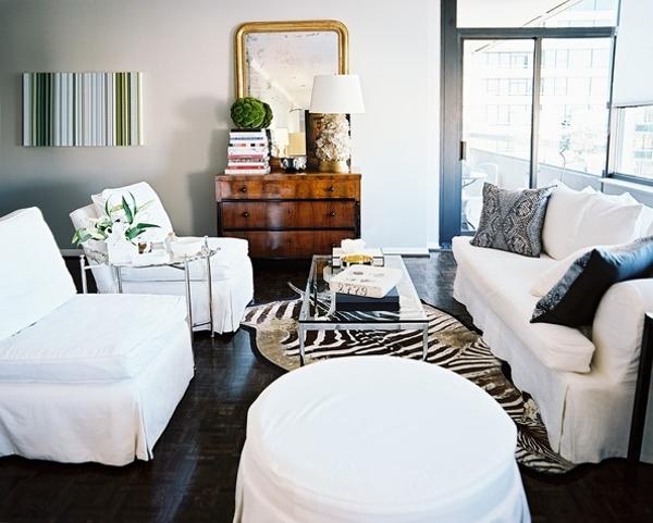modern room decor in eclectic style and vintage details