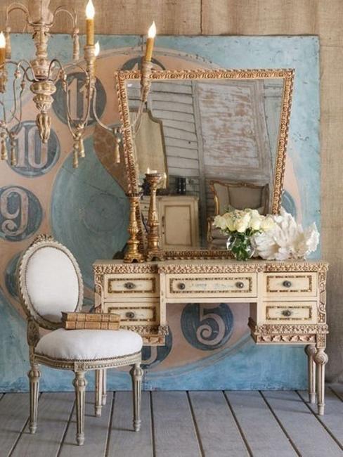 interior design with vintage furniture and accessories