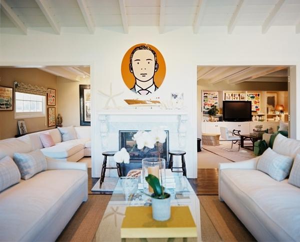 modern room decor in eclectic style and vintage details