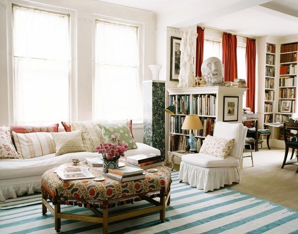 modern room decor in eclectic style and vintage details