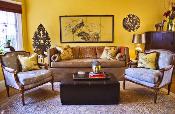 Asian décor and Oriental interior design, modern trends in home textiles