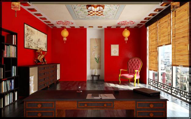 Asian décor and Oriental interior design, modern trends in home textiles