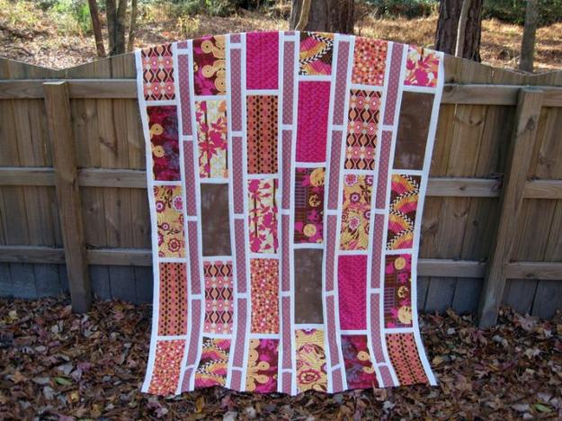 Colorful Contemporary Quilts with Unique Striped Patchwork Designs