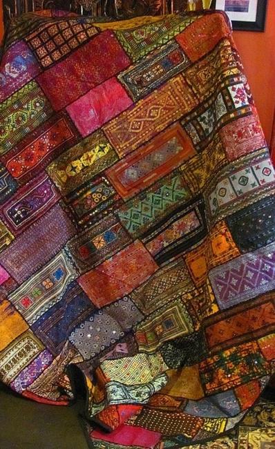 decorative accessories with strips of Quilt Fabrics made 