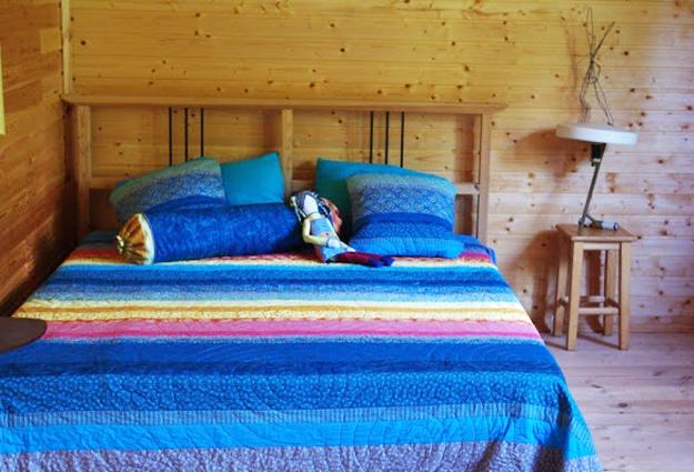 decorative accessories with strips of quilt fabrics made