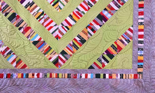 decorative accessories made with strips of quilt fabrics