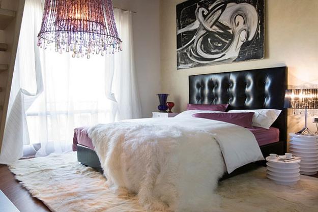 modern interior with black and white color combinations and colorful accents, modern rooms