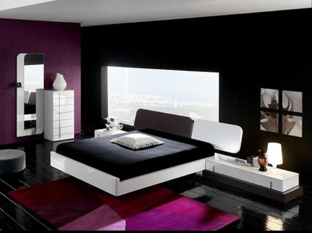  modern interior with black and white color combinations and colorful accents, modern rooms 