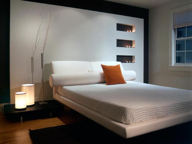 modern interior with black and white color combinations and colorful accents , modern rooms