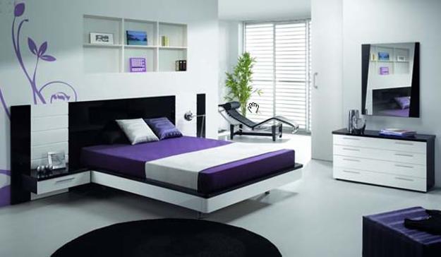 modern interior with black and white color combinations and colorful accents, modern rooms