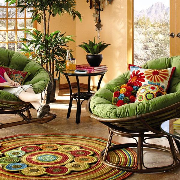  Modern home decor with papasan chairs, living room furniture 