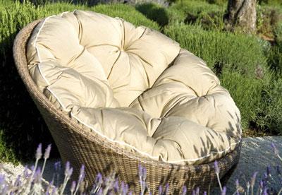outdoor home decoration with papasan chairs