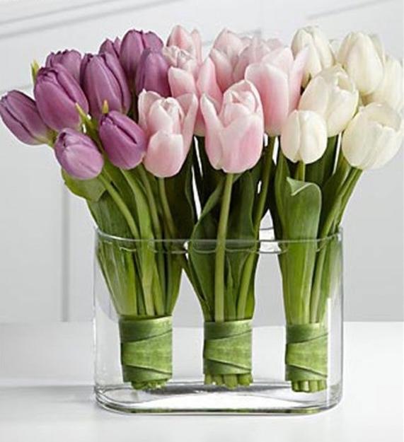 Easter decoration and table decoration in purple and green colors