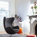 modern interior decorating ideas in eclectic style, black white and red colors