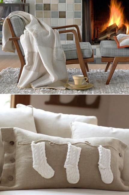 Knitting and crochet patterns, decorative pillows and throws for the home decoration