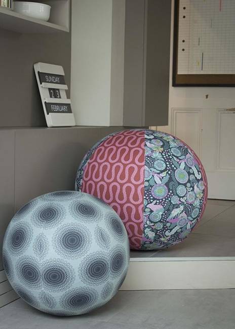 fabric craft and knitting designs for the production of round stool and Stool 