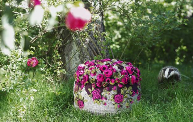 fabric craft and knitting designs for the production of round stool and Stool