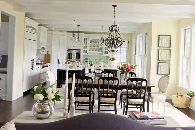 modern kitchen and dining room interior decorating ideas in a Provencal style