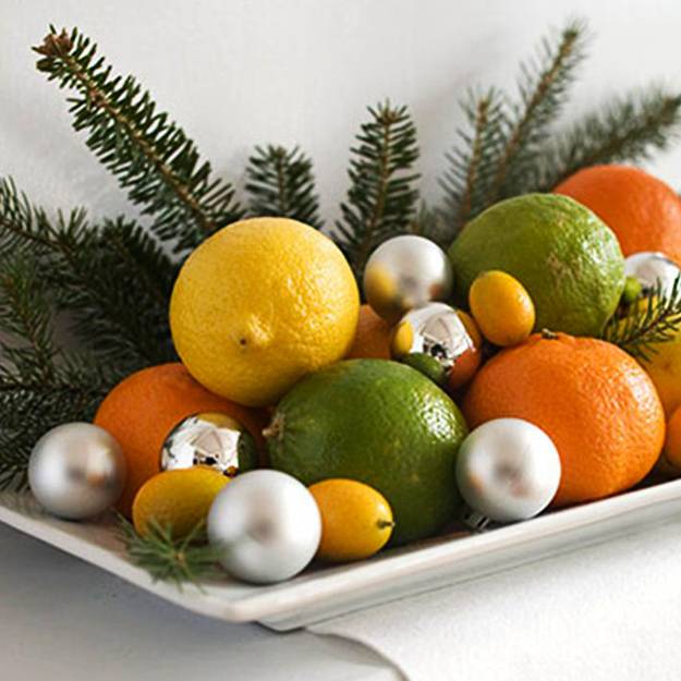 Christmas decoration and table decoration with lemons