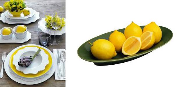 table decorations and centerpieces with lemon, yellow and green color combination